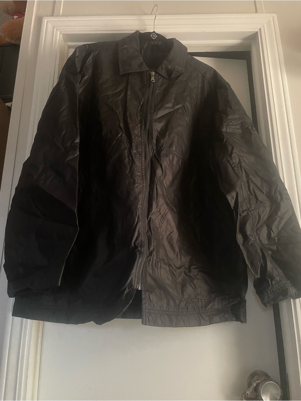 Men's Black Lightweight Raincoat with Full Zip